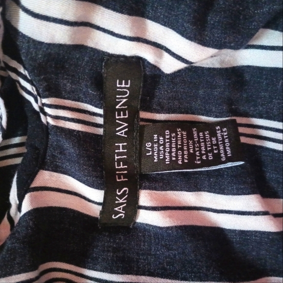 Saks Fifth Avenue ladies Striped Criss Cross Camisole Blouse (Size Large) - Picture 9 of 9